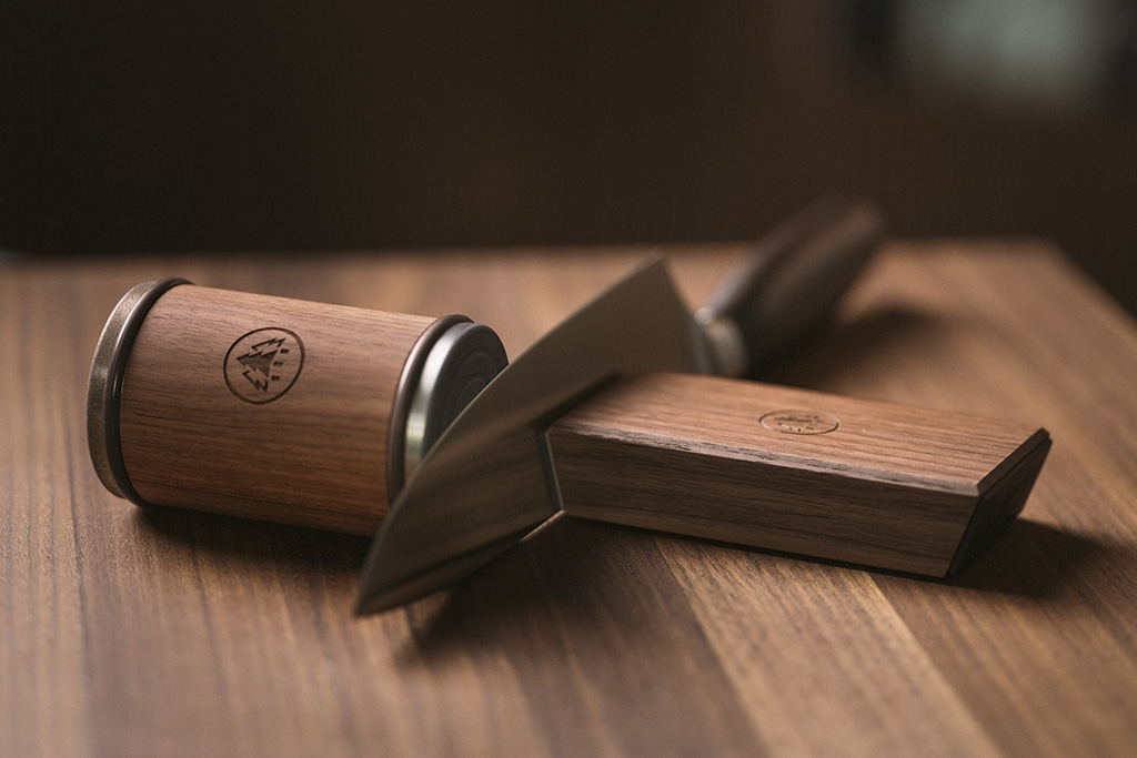 HORL Rollschleifer & Leere auf einem Holzbrett