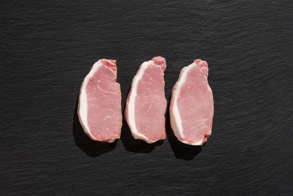Rückensteaks vom Bunten Bentheimer Schwein