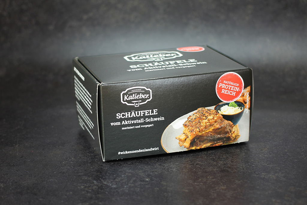 Packung mit Schäufele vom Aktivstall-Schwein vorgegart