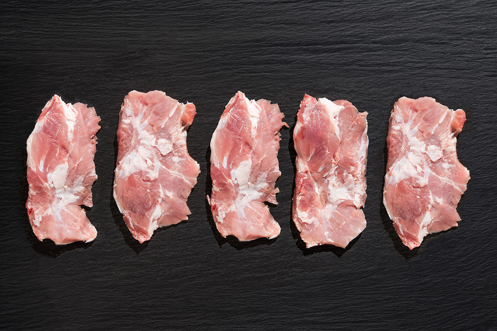 5 Stücke Kachelfleisch vom Bunten Bentheimer Schwein