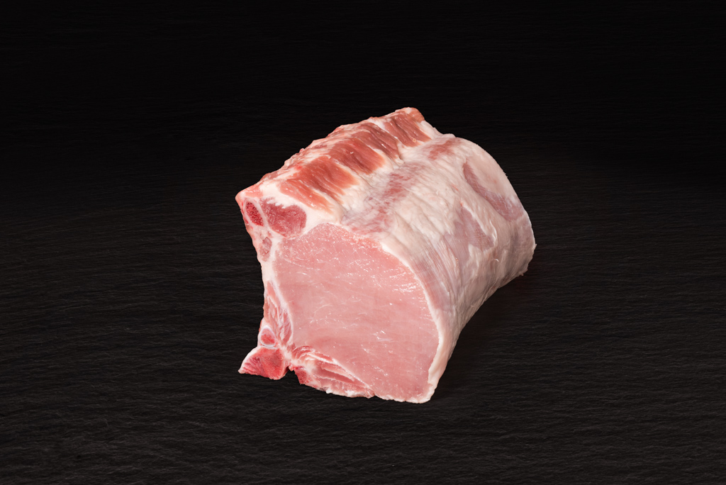 Kotelett mit Schwarte vom Bunten Bentheimer Schwein Kotelett vom Aktivstall-Schwein