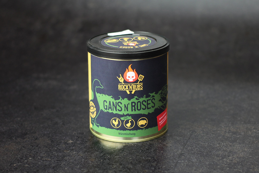 Rock’n‘Rubs Gans N’Roses!  Dose mit Gewürzmischung