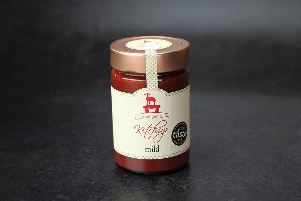 Zum Heiligen Stein Ketchup mild Glas mit Ketchup