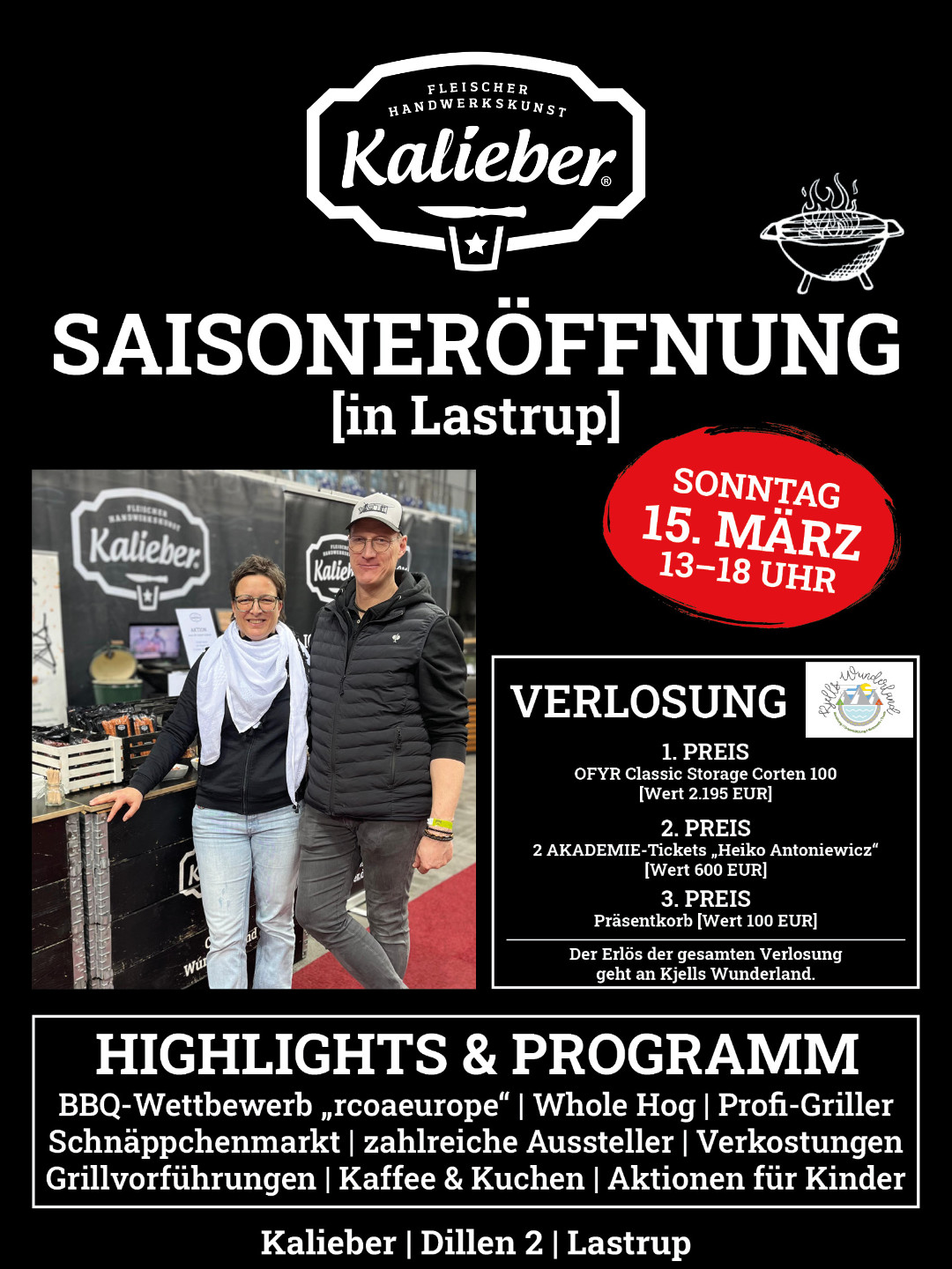 Plakat für ein BBQ- & Grill-Event am 15. März