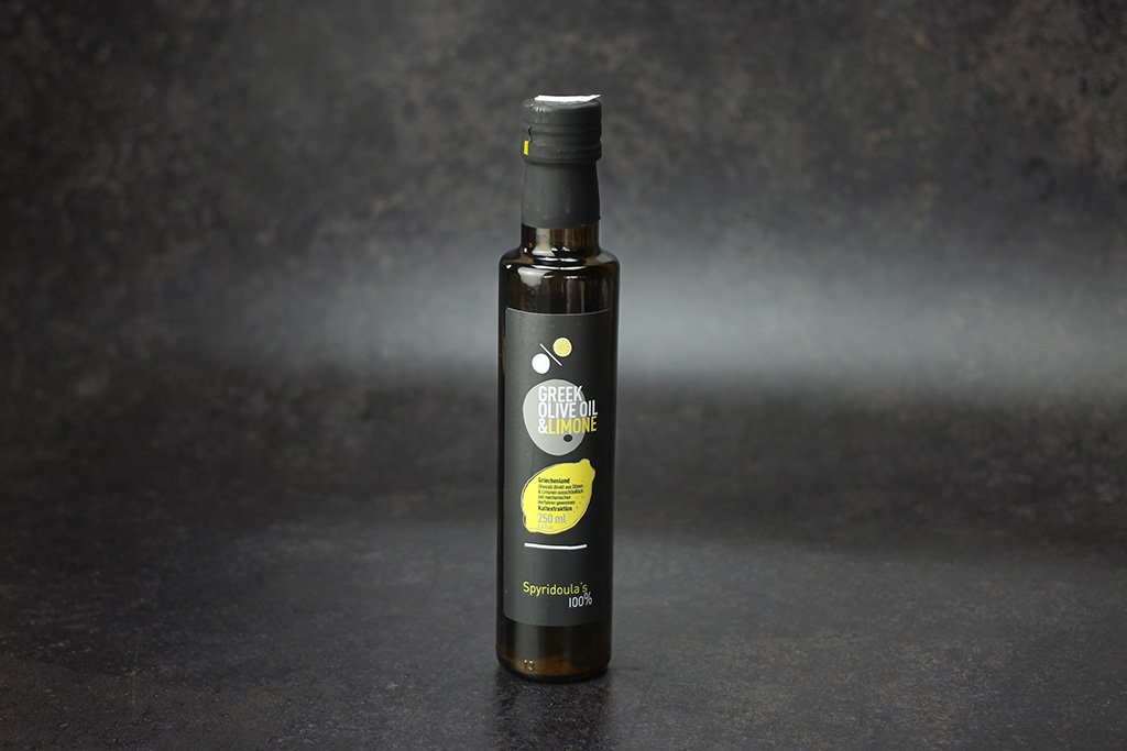 Spyridoula`s 100 % Limonen-Olivenöl  Flasche mit Limonen-Olivenöl