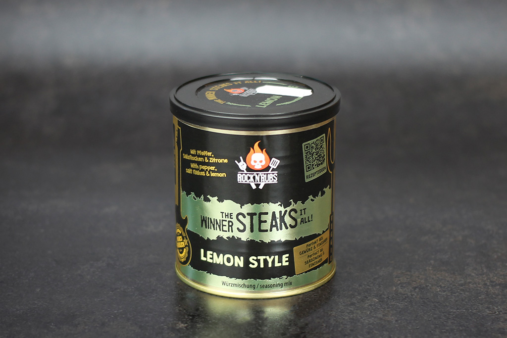 Rock’n‘Rubs The winner steaks it all! Lemon Style  Dose mit Gewürzmischung
