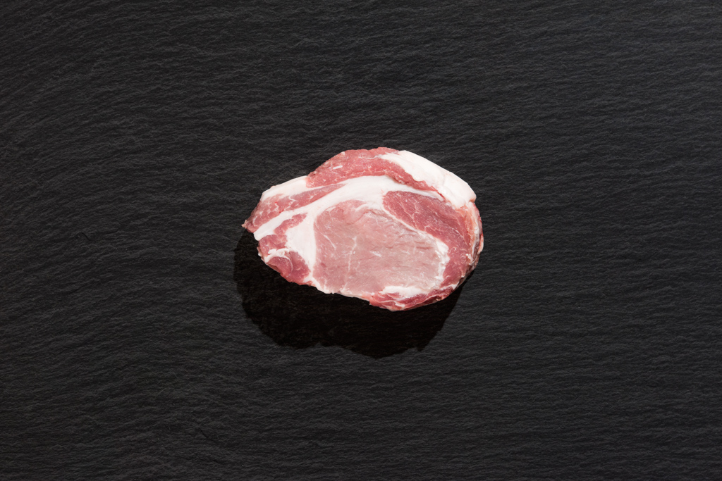 Ribeyesteak vom Bunten Bentheimer Schwein Ribeyesteak vom Bunten Bentheimer Schwein