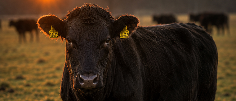 Wagyu-Rinder auf einer Weider