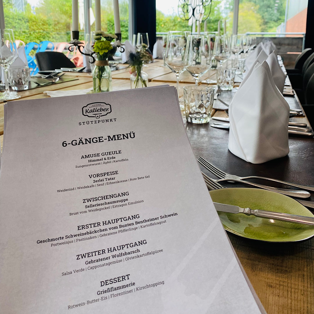 Menükarte für 6-Gänge-Menü