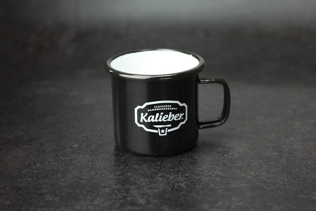 Kalieber Emaille Becher schwarz 