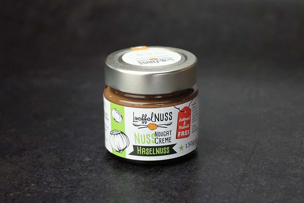 Löffelnuss Haselnuss Nuss-Nougat-Creme 130 g Glas mit Haselnuss-Creme
