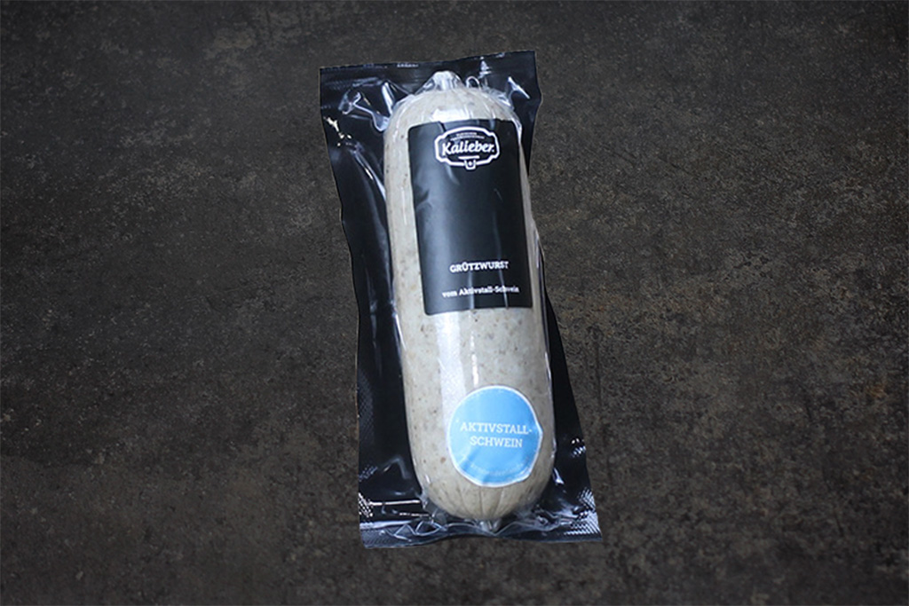 Grützwurst vom Aktivstall-Schwein Packung mit Grützwurst