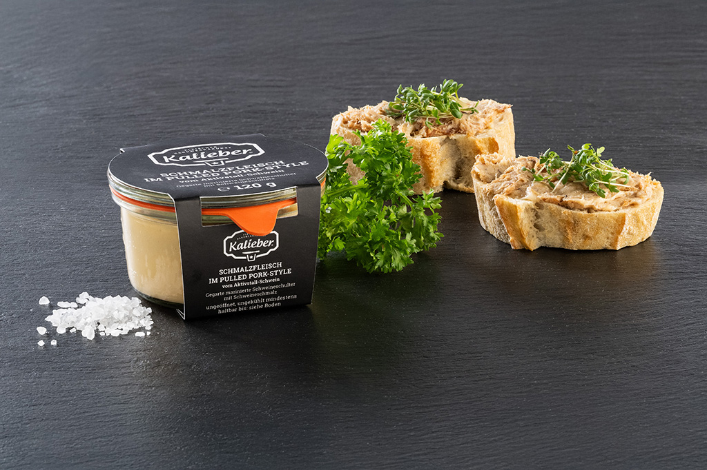 Weck-Glas mit Schmalzfleisch