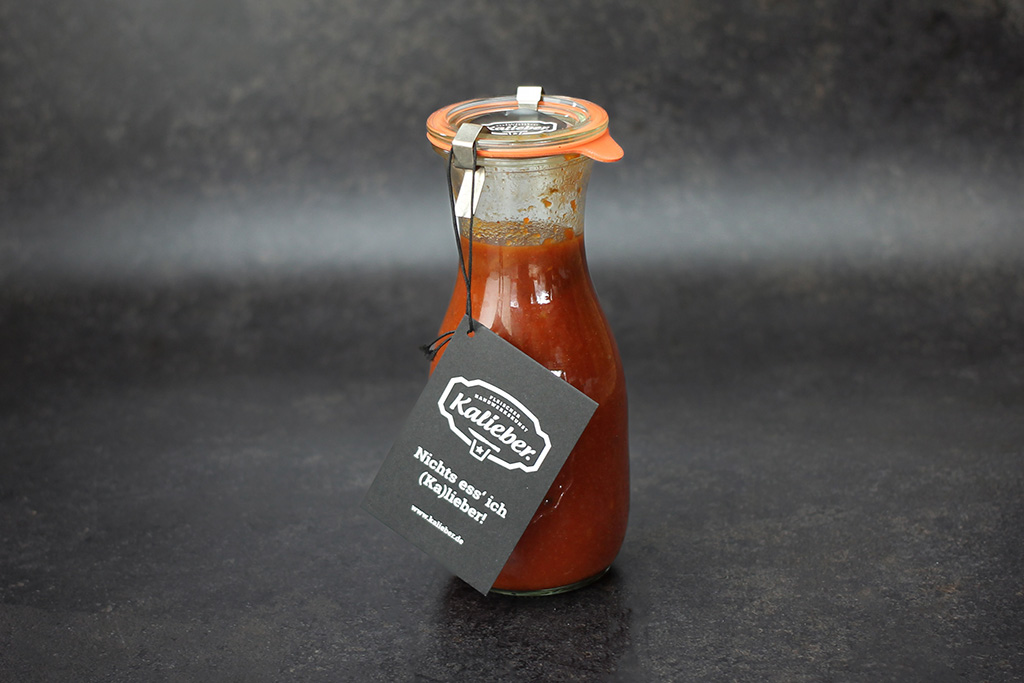 Weck-Glas bzw. Flasche Körrysaft für Currywurst