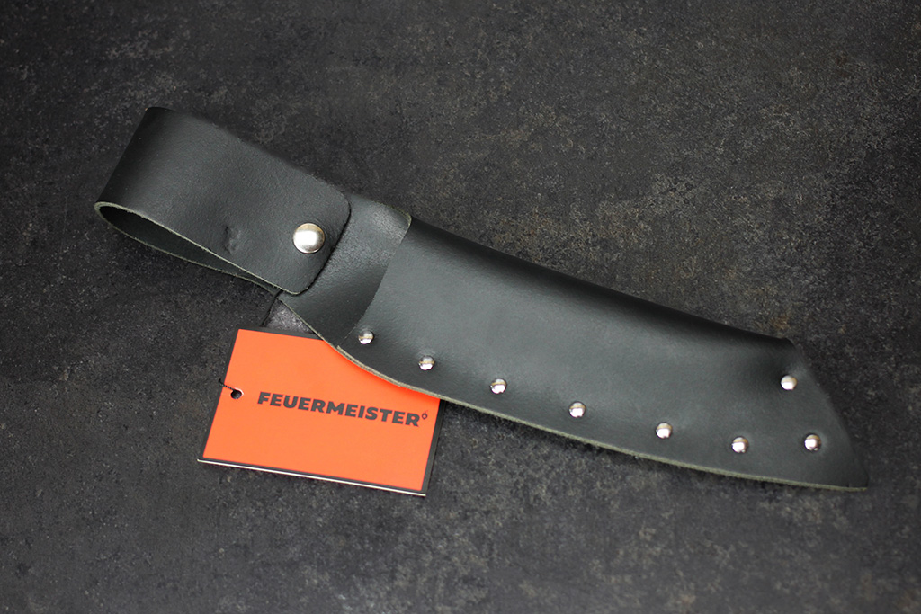 FEUERMEISTER Messerscheide Spaltleder schwarz Messerscheide aus Spaltleder