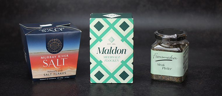 verschiedene Salz- und Pfeffer-Produkte