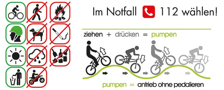 Kalieber DIRTPARK Regeln Sicherheitshinweise und Notfall-Rufnummer für den Dirtpark