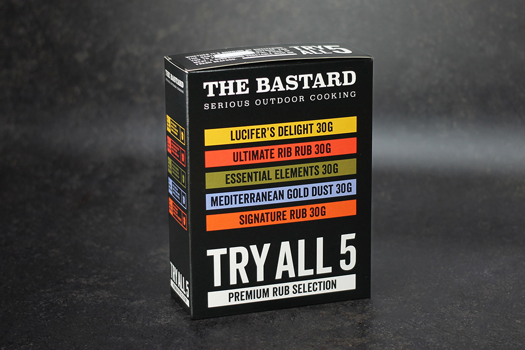 Packung mit 5 Probierportionen BBQ-Gewürzmischung