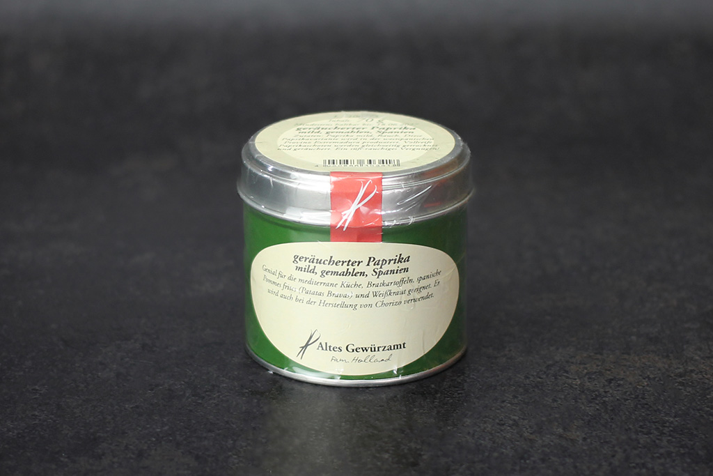 Altes Gewürzamt geräucherter Paprika mild Dose mit Gewürzmischung